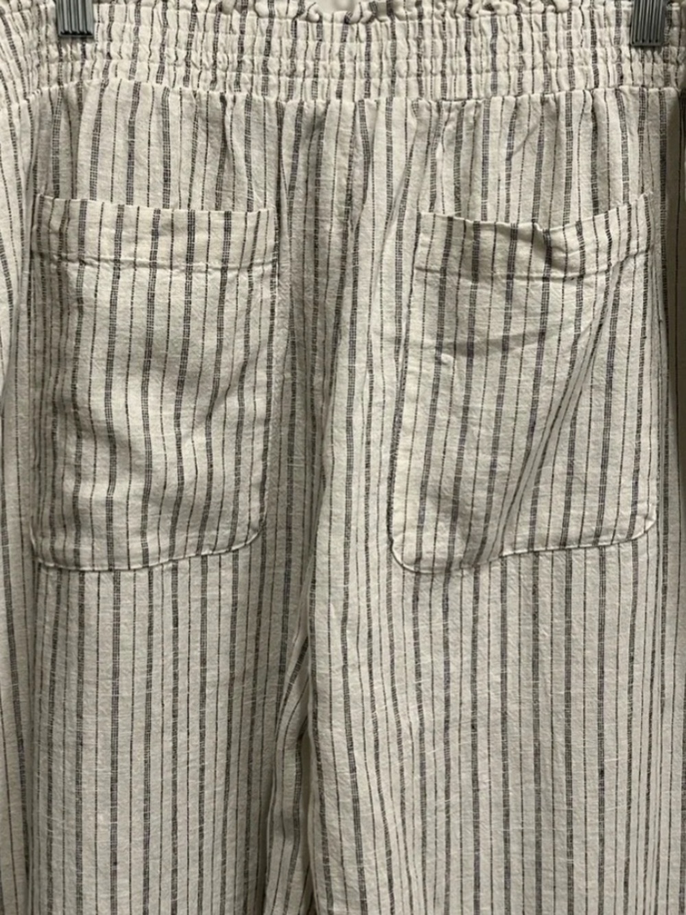 Time and Tru Striped Wide Leg Pant Cream and Black Size Med Elastic Waist Pullon - Picture 6 of 7